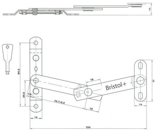 Bristol Key Releasable Restrictor Stay