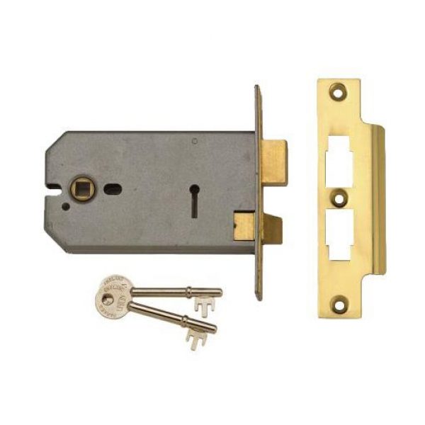 Union 3 Lever Horizontal Mortice Lock - PB