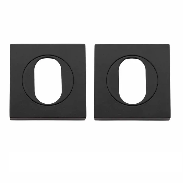 Iver Square Oval Escutcheon Black