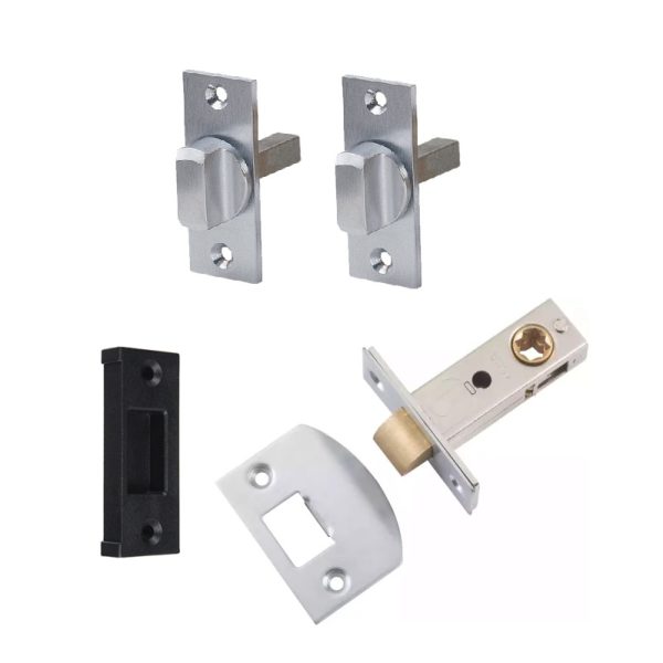 BevLock 45mm Pool Safety Door Latch Kit (Satin Chrome)